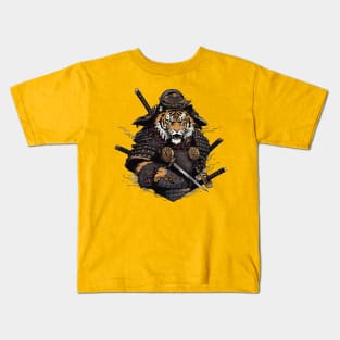 samurai tiger Kids T-Shirt